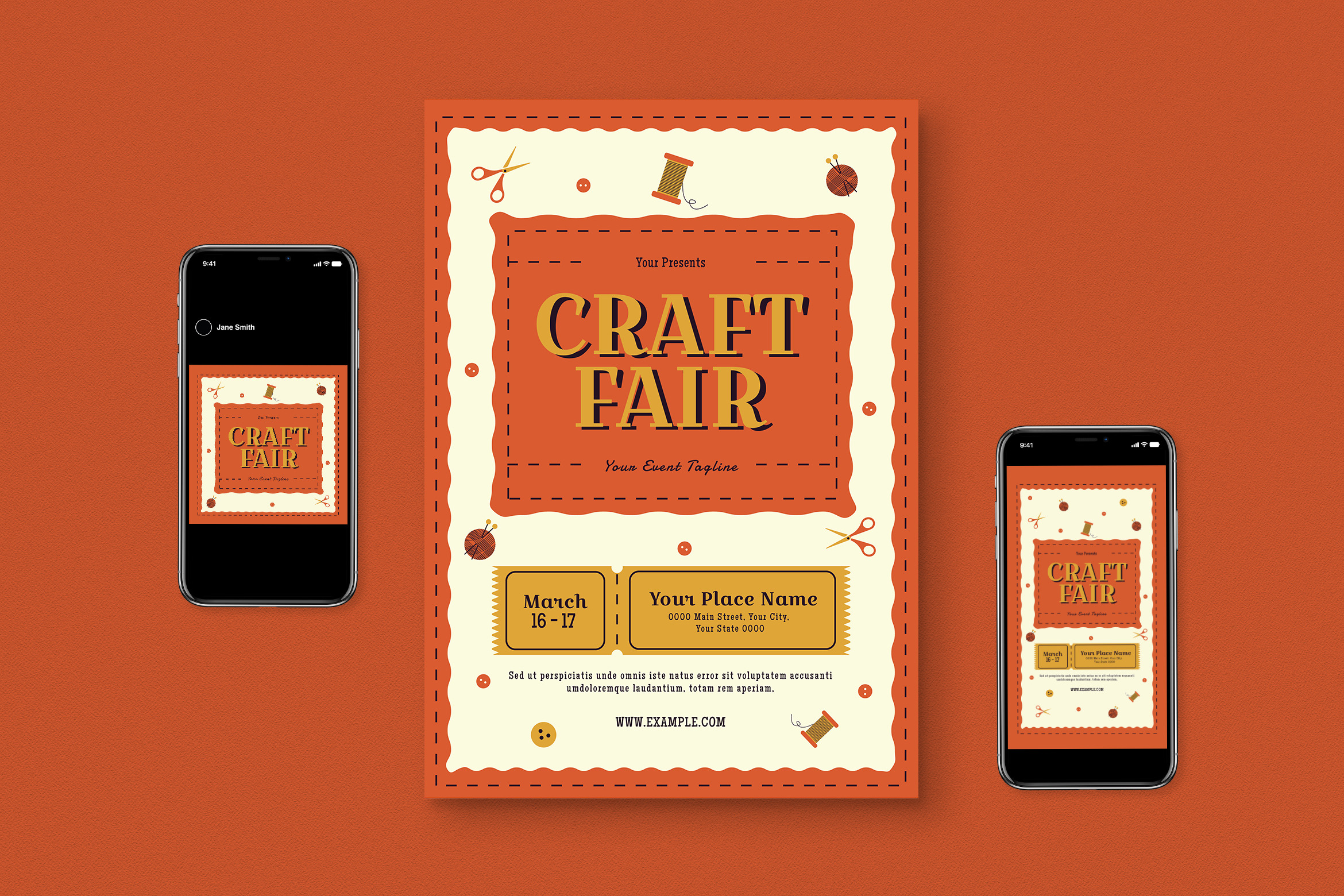 Craft Fair Flyer Set, a Flyer Template by graphicook