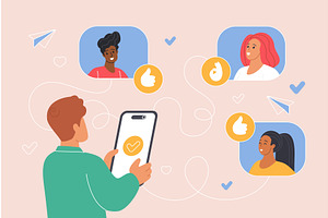 Invite friend referral marketing, a Person Illustration by Lemberg Vector