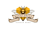 HONEY BEE LOGO & BADGE SET, a Branding & Logo Template by grindstudio (Thumbnail 8 of 13)