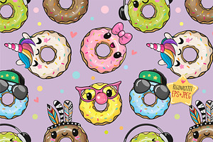 Seamless Pattern Donuts