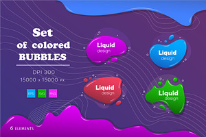 Set of colored bubbles. Art shapes., a Decorative Illustration by KENO Mascots