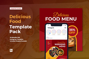Delicious Food Instagram Post, a Social Media Template by CavenArt