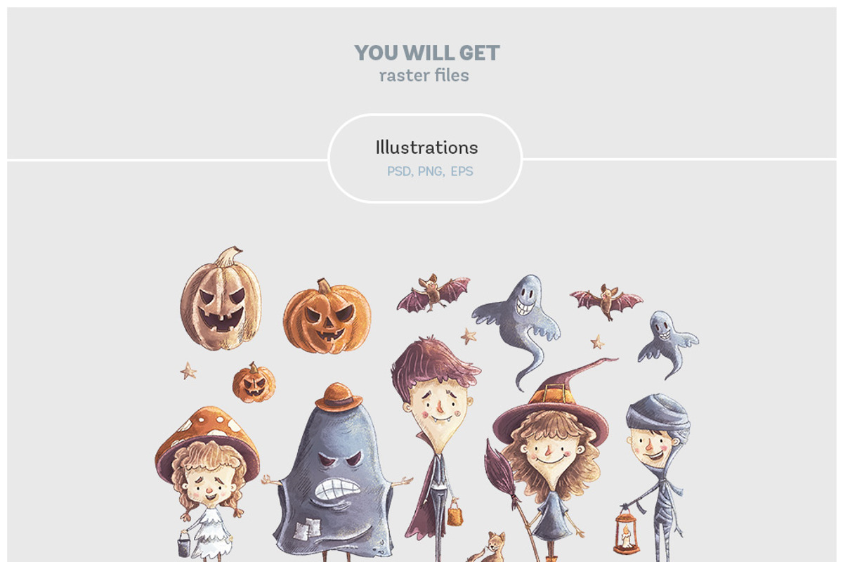 Kids Halloween Characters & Elements, a Decorative Illustration by Yeticrab (Photo 7 of 10)