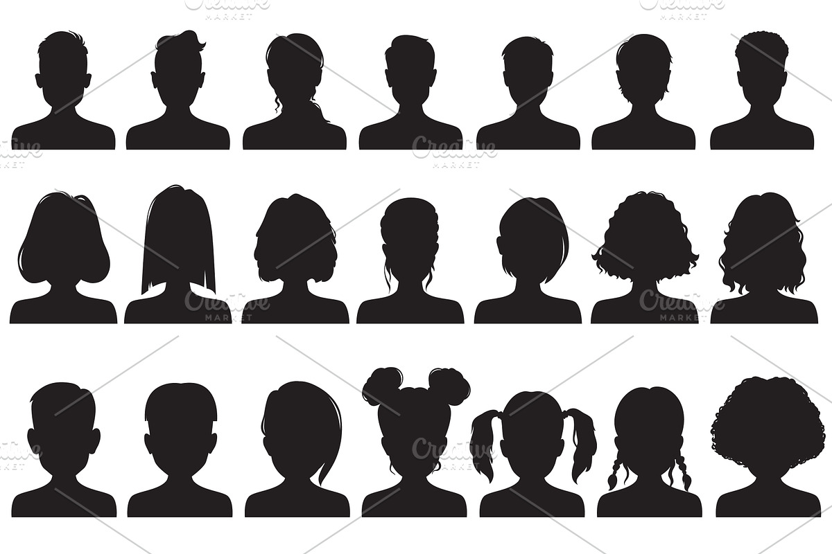 Male, female avatar silhouetteы, a Person Illustration by Vector Tradition