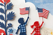 4th of July Paper Cutting 2, a Person Illustration by Sharon Schwalbe (Thumbnail 6 of 6)