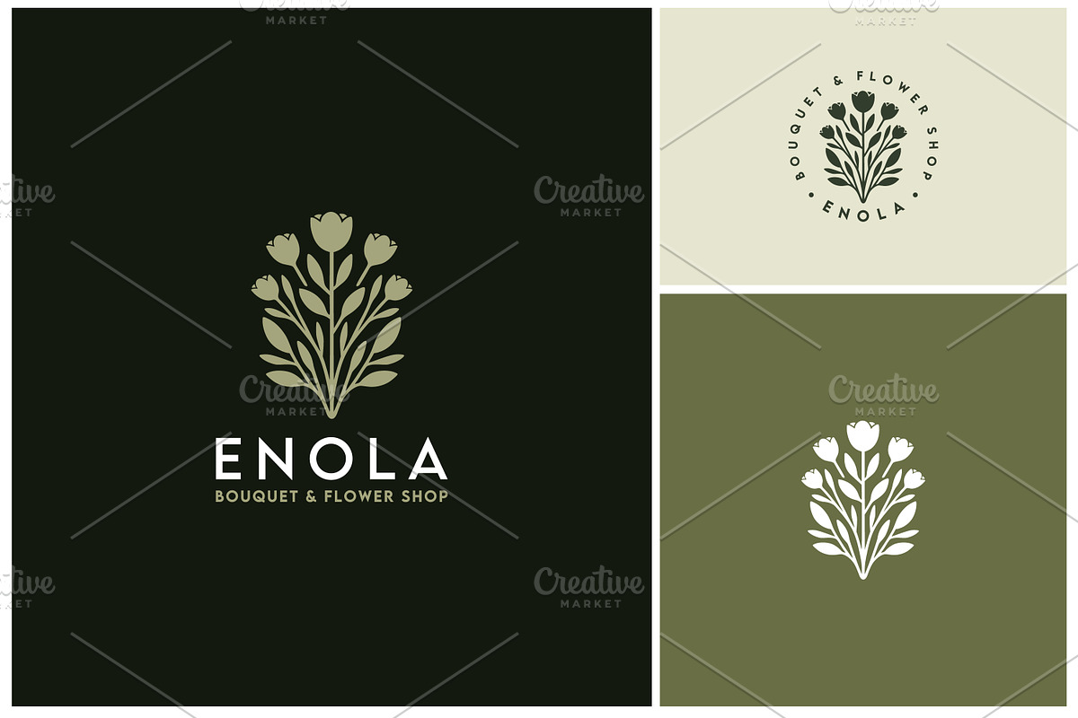 Flower Floral Bouquet Foliage Logo, a Branding & Logo Template by Enola99d