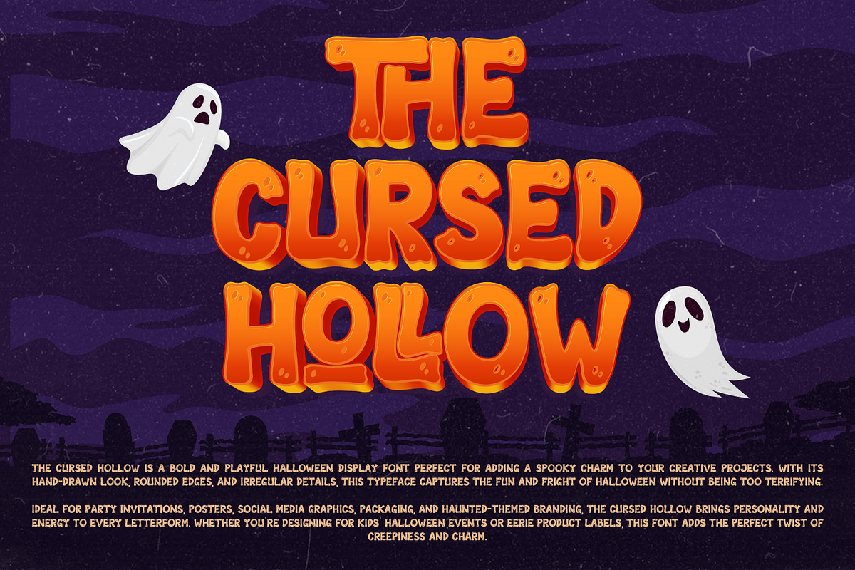 Cursed Hollow Playful Halloween Disp, a Sans Serif Font by Haps Space (Photo 2 of 10)