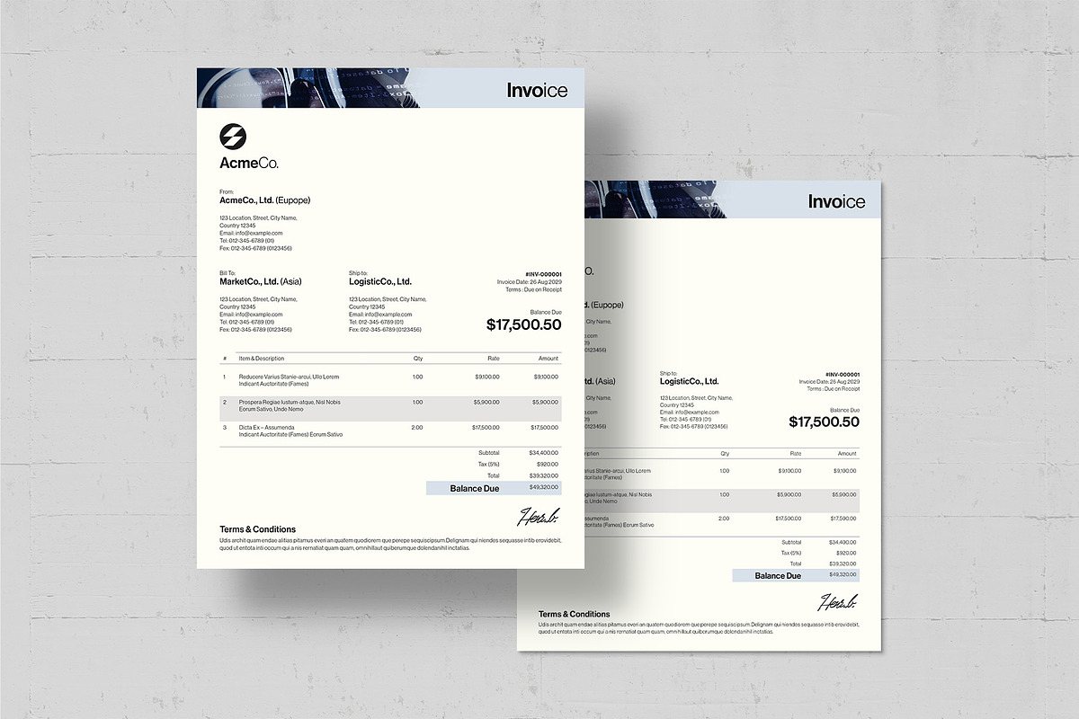 Invoice Template, a Stationery Template by BrandPacks (Photo 2 of 4)