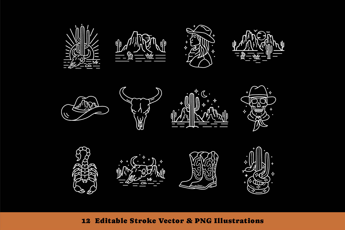 Western Line Art Illustrations, an Illustration by cd-design.co (Photo 2 of 7)