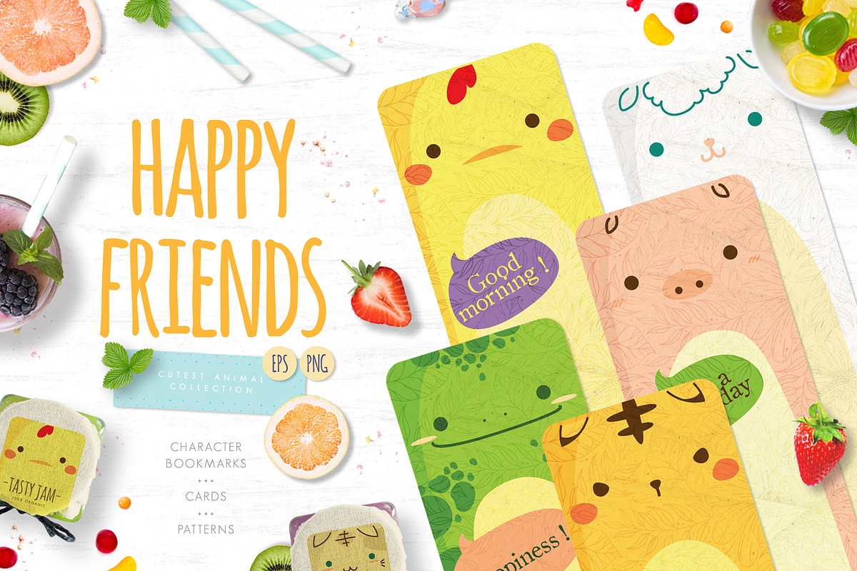 Happy Friends Cute Animal Printable, a Stationery Template by Euonia Meraki (Photo 1 of 8)