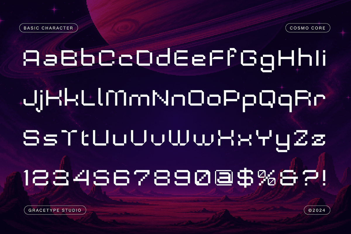 Cosmo Core | Pixelated Font, a Sans Serif Font by gracetype_studio (Photo 10 of 12)
