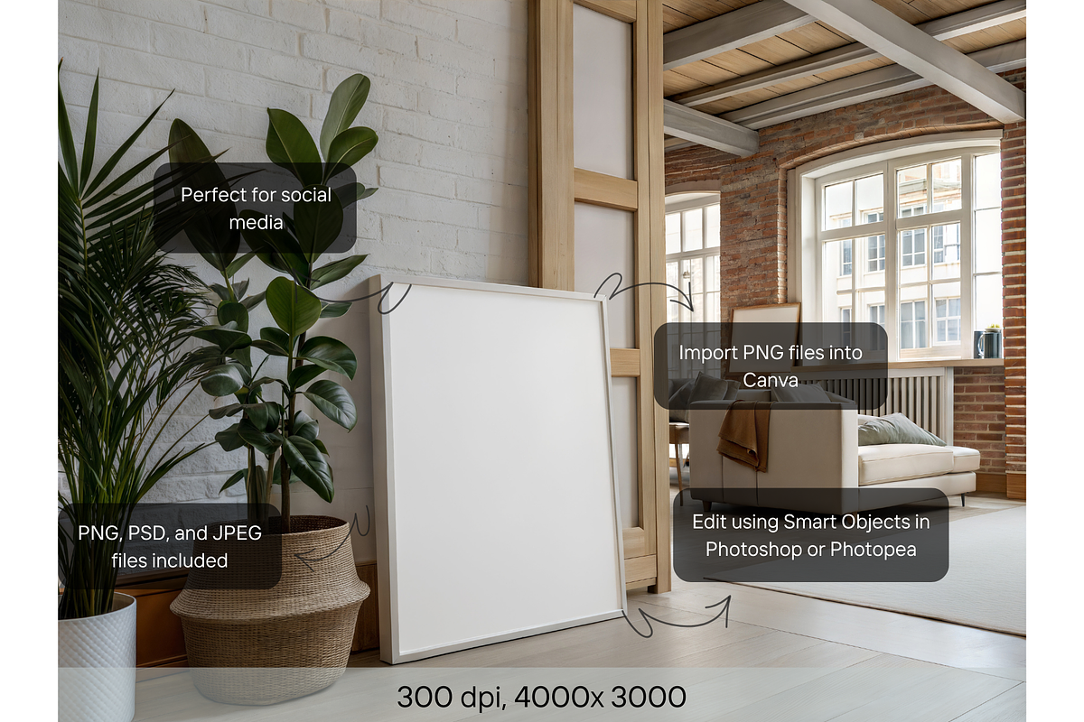 Urban Loft Frame Mockup, a Product Mockup by MockupWizard (Photo 2 of 5)
