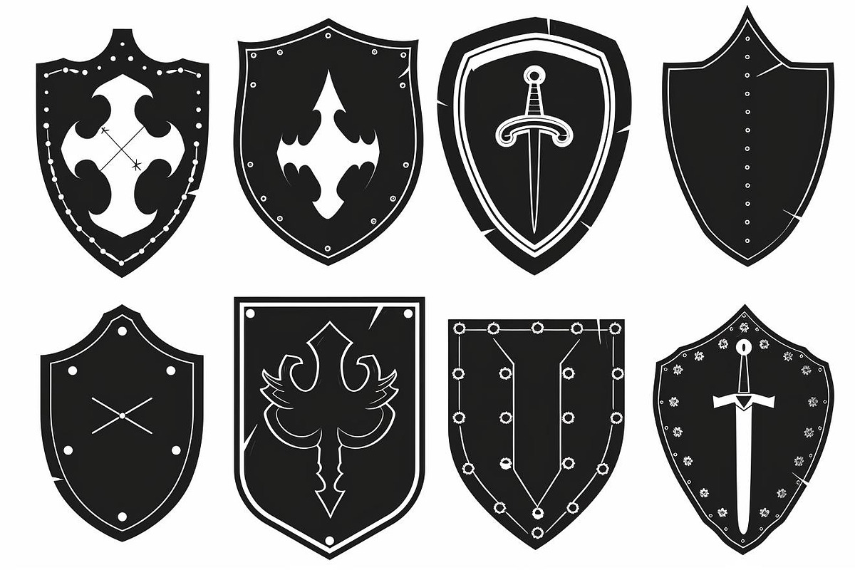 Medieval Shield Silhouette Bundle, an Illustration by balal (Photo 4 of 10)