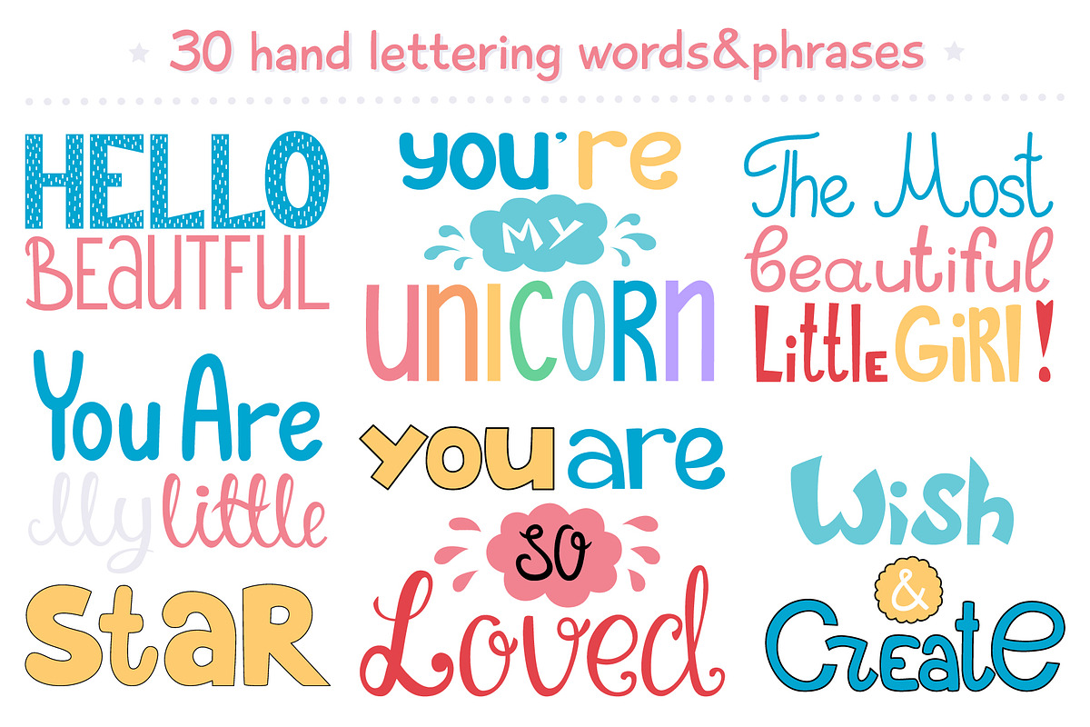 Nursery for a girl-Clipart&Lettering, an Animal Illustration by Truefiesta (Photo 4 of 8)