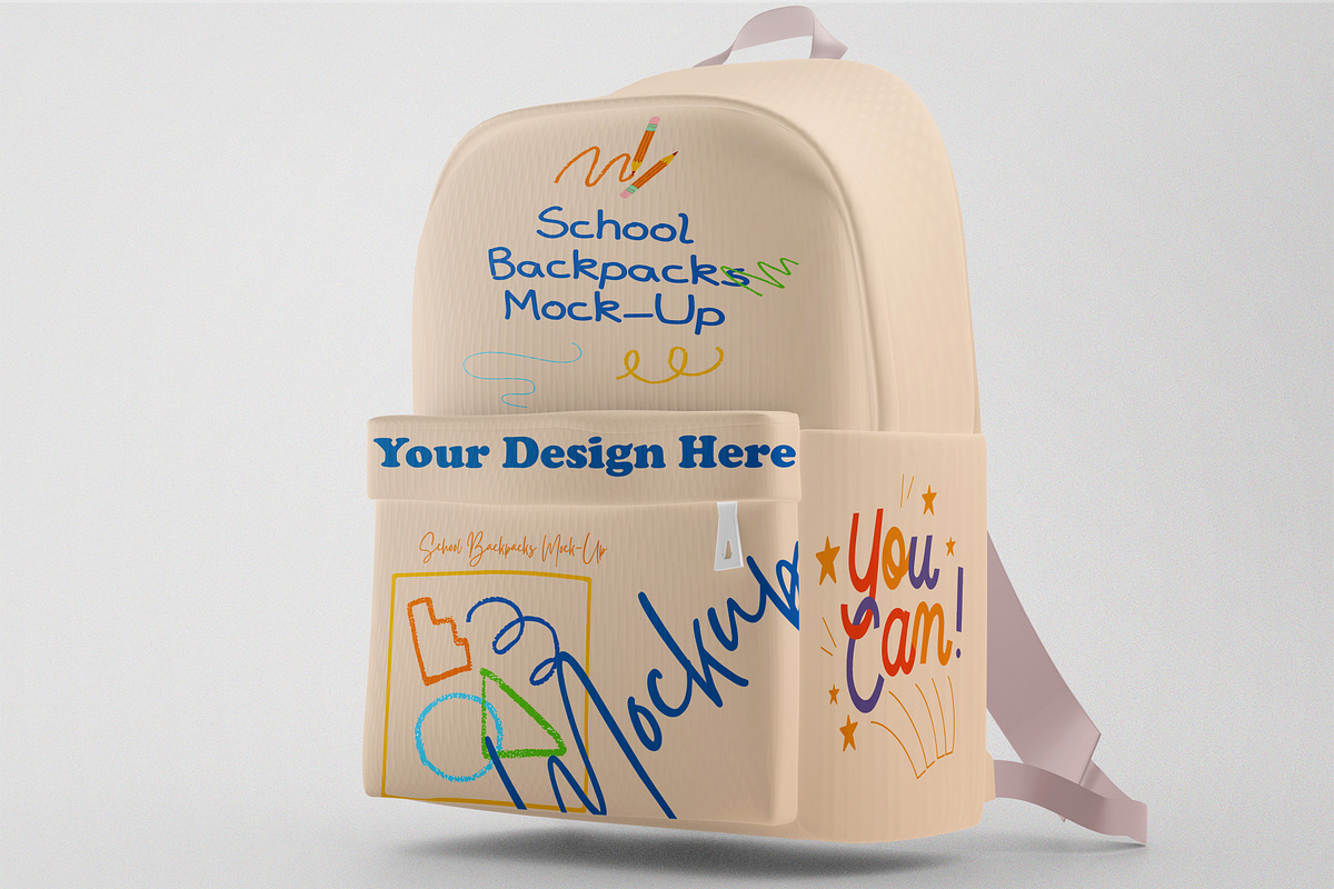 School Backpacks Mock-Ups, a Packaging Mockup by 2M GRAPHICS DESIGN (Photo 2 of 5)