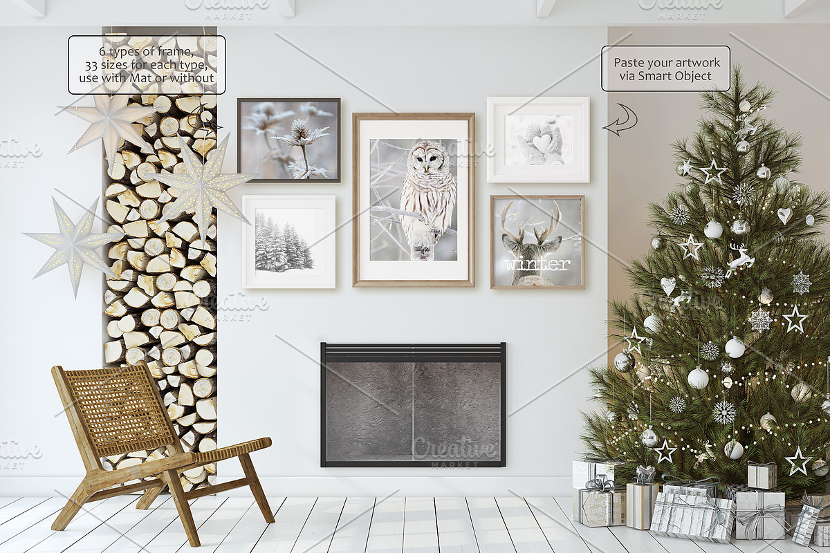 SCANDY CHRISTMAS Frames Mockup, a Poster Template by MyHomeMockups (Photo 5 of 7)