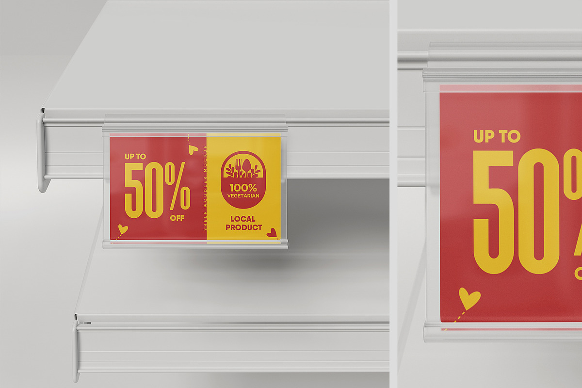 Hinged Shelf Talker Mockup, an Advertising Mockup by SD Mockup (Photo 2 of 4)