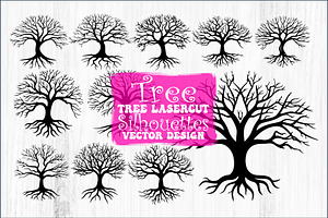 Laser Cut Tree Silhouettes Bundle, a Graphic by Designs_River