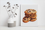 Chocolate Chip Cookie Clipart Bundle, an Illustration by Moon Studio (Thumbnail 4 of 5)