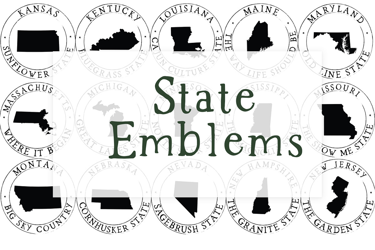 50 US State Round Emblems Clipart, a Graphic by DailyMiracleDigitals,LLC (Photo 3 of 6)