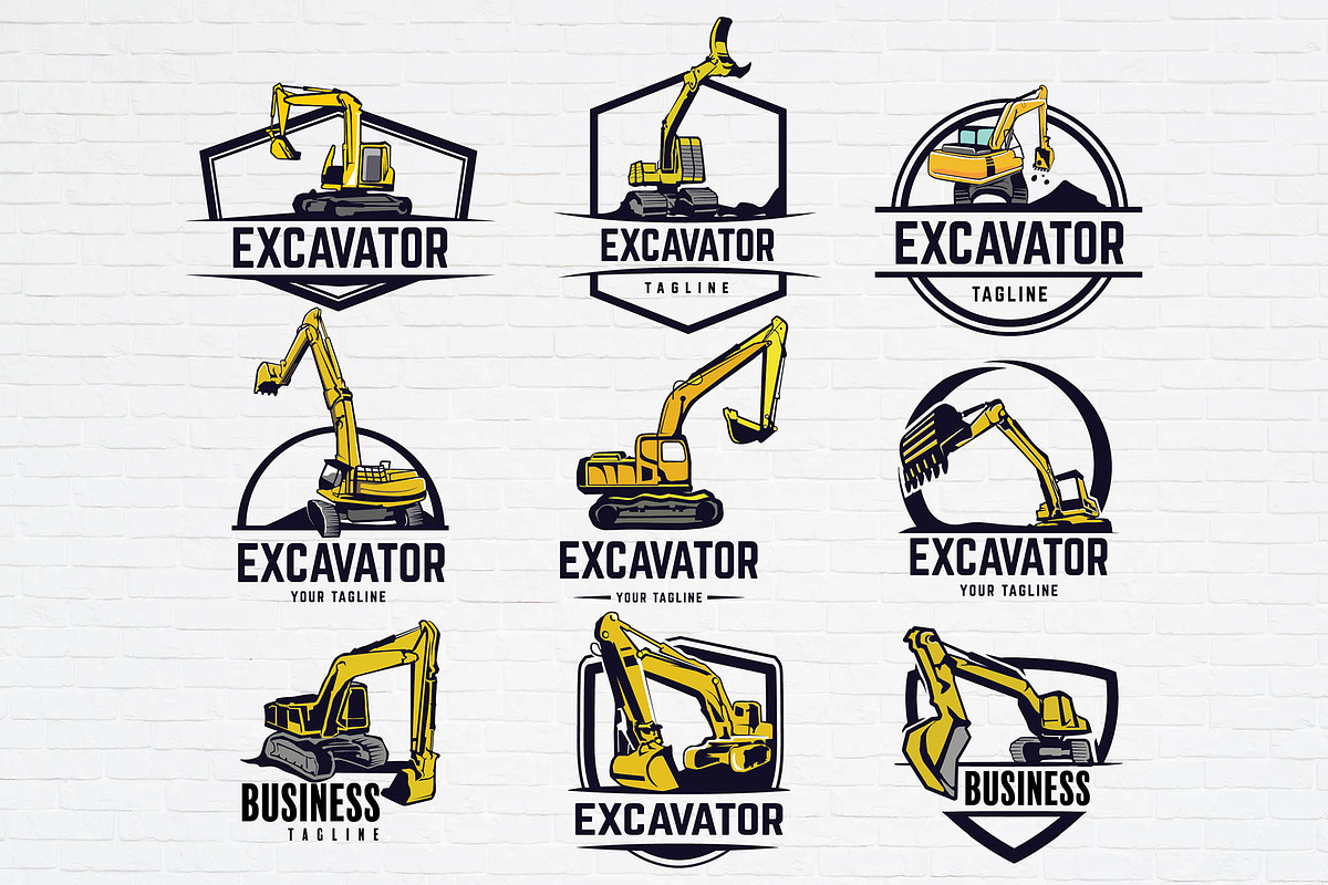 9 Set Excavator Logo PNG SVG, an Object Graphic by Guavanaboy (Photo 1 of 5)