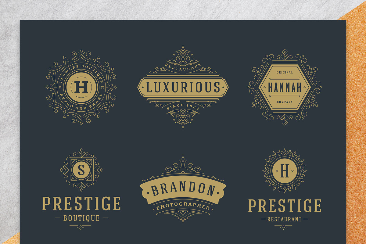 36 Luxury Ornament Logos, a Branding & Logo Template by Vasya Kobelev (Photo 4 of 14)