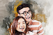 Portrait Painting Watercolor Photo, an Action Add-On by Photoshop Action (Thumbnail 2 of 22)