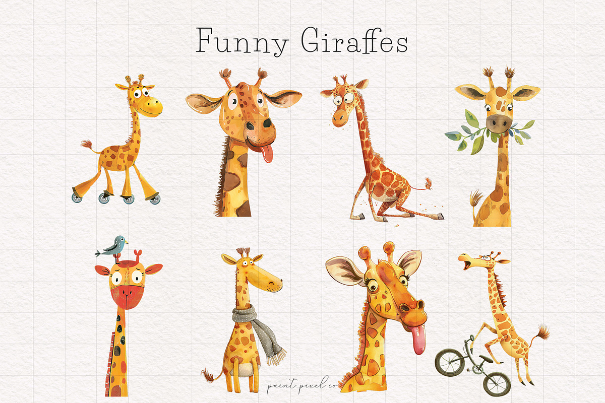 Quirky Safari Animal graphics, an Animal Illustration by PaintPixelCo (Photo 14 of 18)