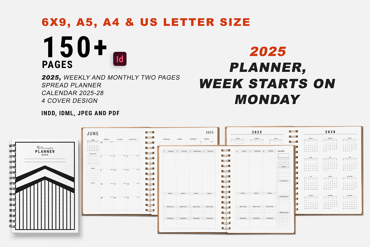 2025 Weekly & Monthly Planner Bundle, a Stationery Template by MNT-Creator (Photo 1 of 5)