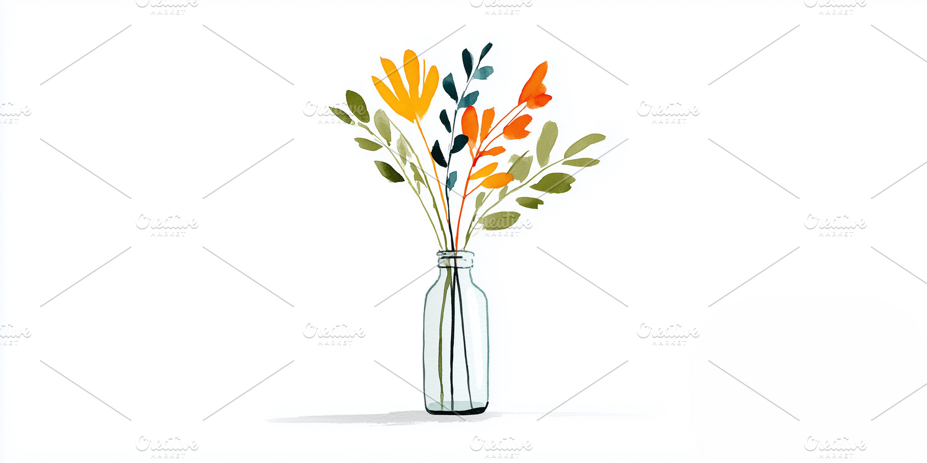 Watercolor delicate flowers arranged, a Nature Photo by MistyDay