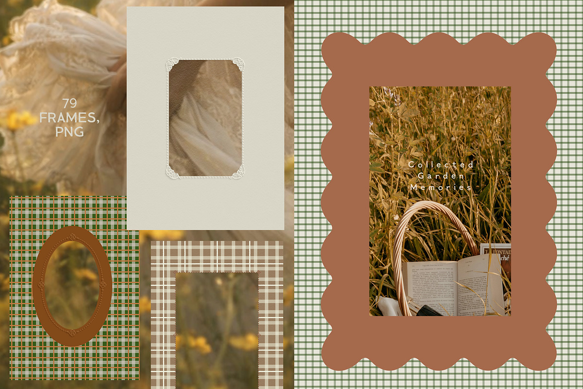 Cottage Gingham Frames Backgrounds, a Background Graphic by Laras Wonderland (Photo 6 of 11)