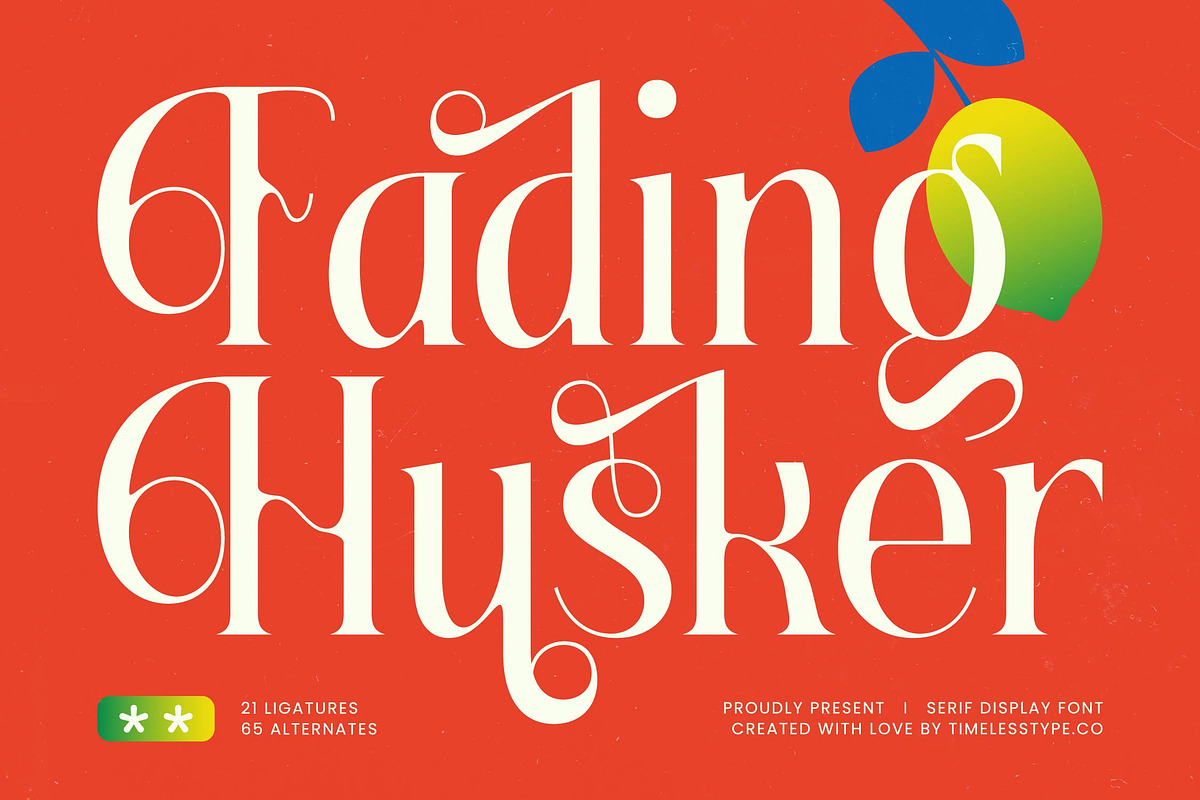 Fading Husker Modern Serif Font, a Serif Font by timelesstype.co (Photo 1 of 20)
