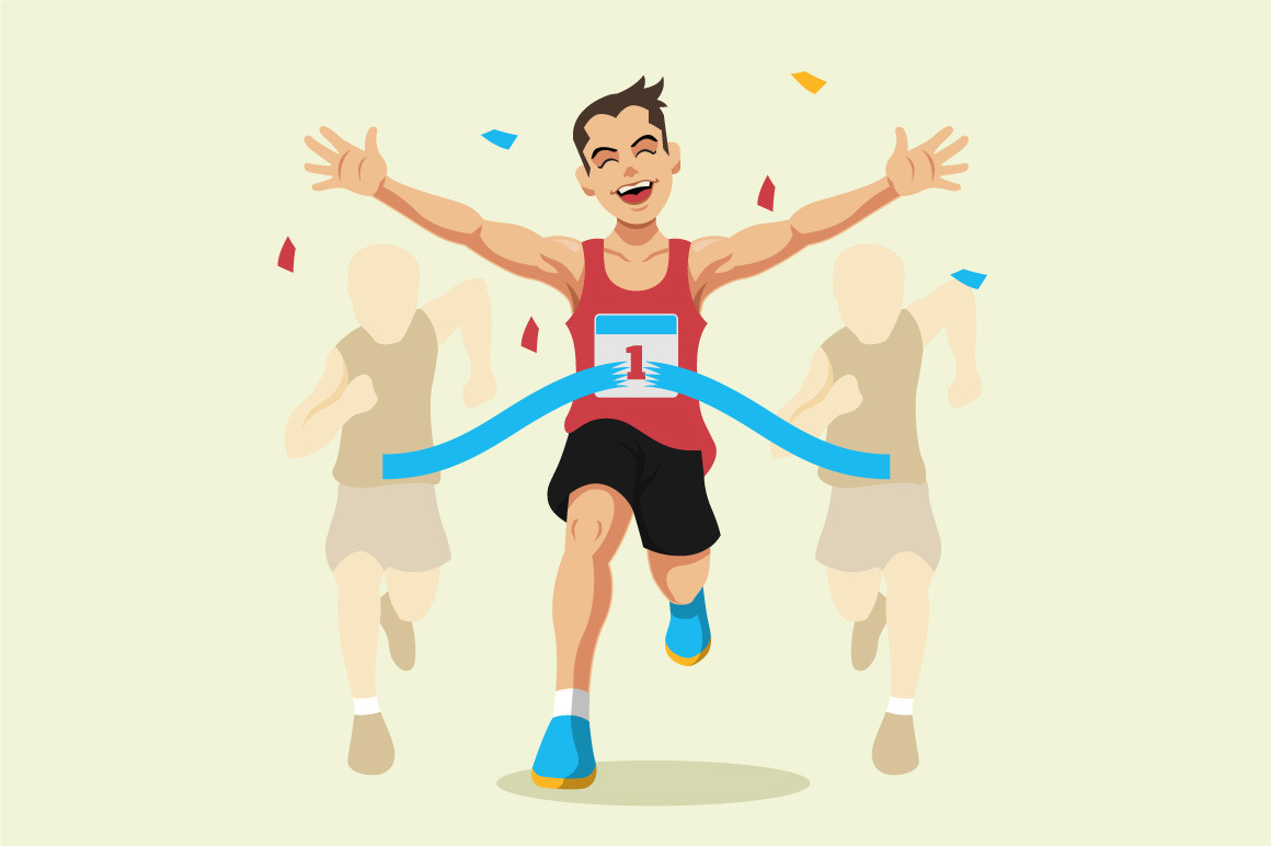 Man winning a race | People Illustrations ~ Creative Market