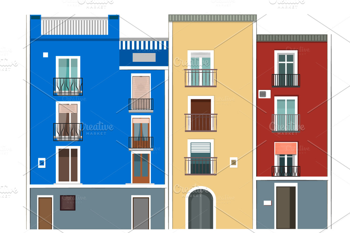 12 building facades. VECTOR, a Food Illustration by Natalka Dmitrova art (Photo 11 of 14)