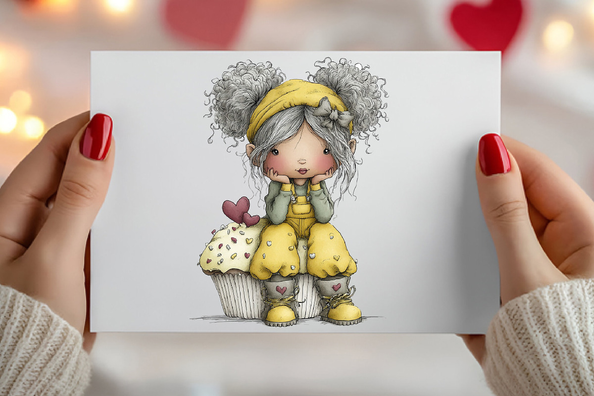 Whimsical Valentine Elf Clipart, an Illustration by Canvas Craft (Photo 5 of 6)