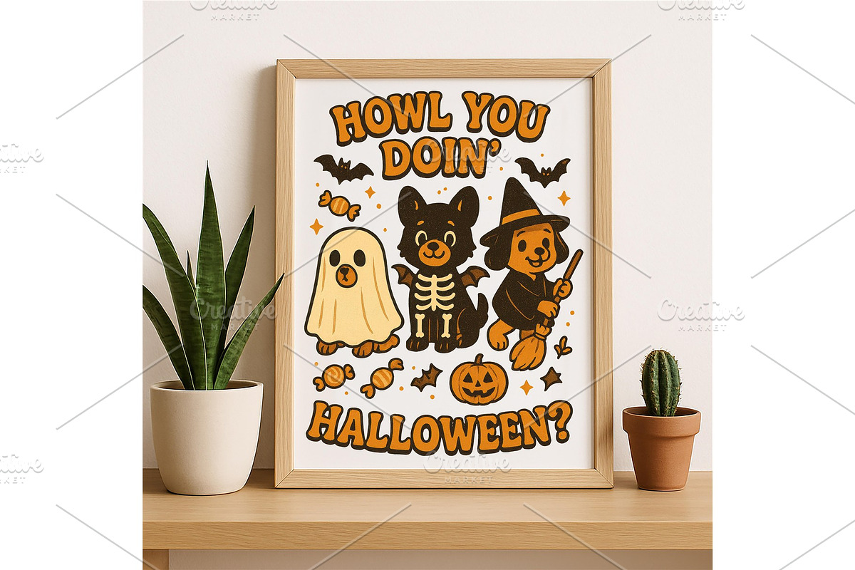 Howl You Doin Halloween Dog Costume, a Background Graphic by LaseredNinja (Photo 3 of 7)