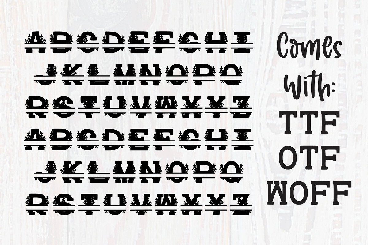 Floral Split Monogram Flower Font, a Font by SavanasDesign (Photo 2 of 10)