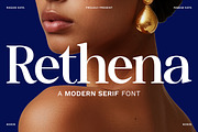 Rethena - Modern Serif Font, a Serif Font by RagamKata (Thumbnail 1 of 9)