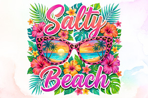 Floral Salty Beach Png Floral Summer, a Work Illustration by Sublimation Artist