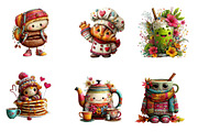 Coffee Time Character Clipart Bundle, a Seasonal Illustration by CreationArt (Thumbnail 3 of 5)