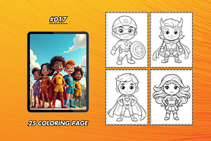 25 Coloring Pages Digital Superhero