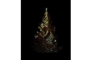 Golden spruce. Happy new year . hand, an Illustration by Nenahliadava Design