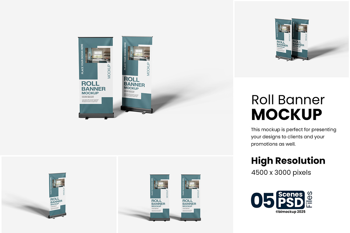 Roll Banner Mockup, an Advertising Mockup by bimockup (Photo 1 of 6)