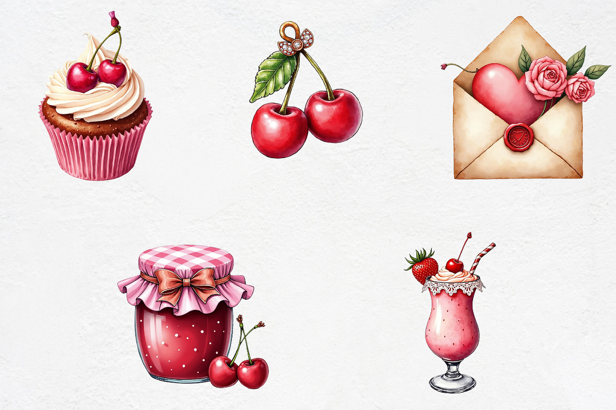 Coquette Cherry Sublimation Clipart, an Illustration by CrexoraLab (Photo 4 of 5)