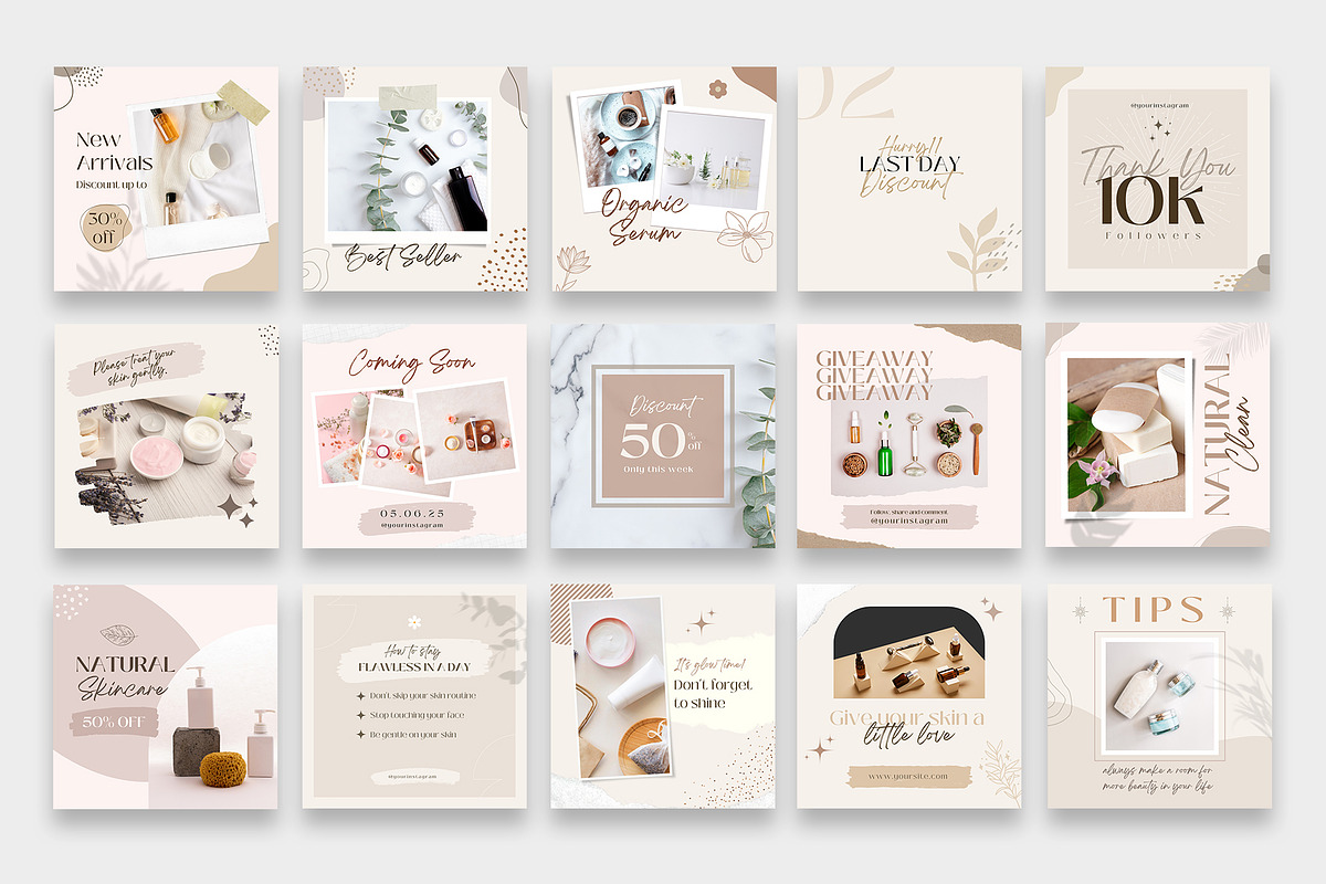 Skincare Instagram Post Canva, a Social Media Template by Boinah Studio (Photo 6 of 6)