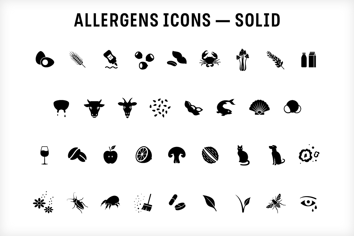 Food & Allergen vector icons, an Outline Icon by Studio Dot by dot (Photo 4 of 6)