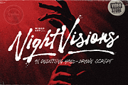 Night Visions: Brush Script Font, a Script Font by Wingsart Studio (Thumbnail 1 of 15)