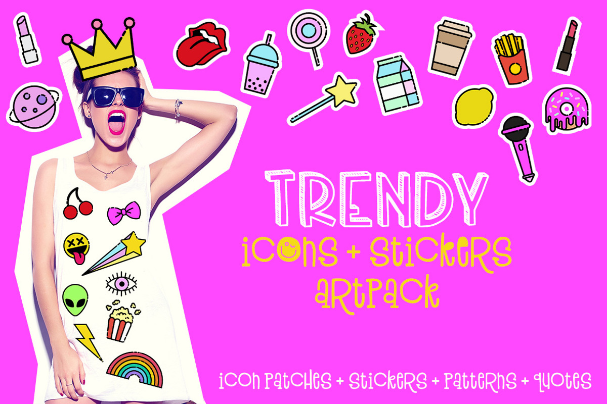 60 Trendy Icons + Stickers Artpack, an Outline Icon by Pulpixel Design (Photo 1 of 13)