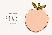 Peach clipart illustration, a Food Illustration by Allyson Johnson (Thumbnail 1 of 3)