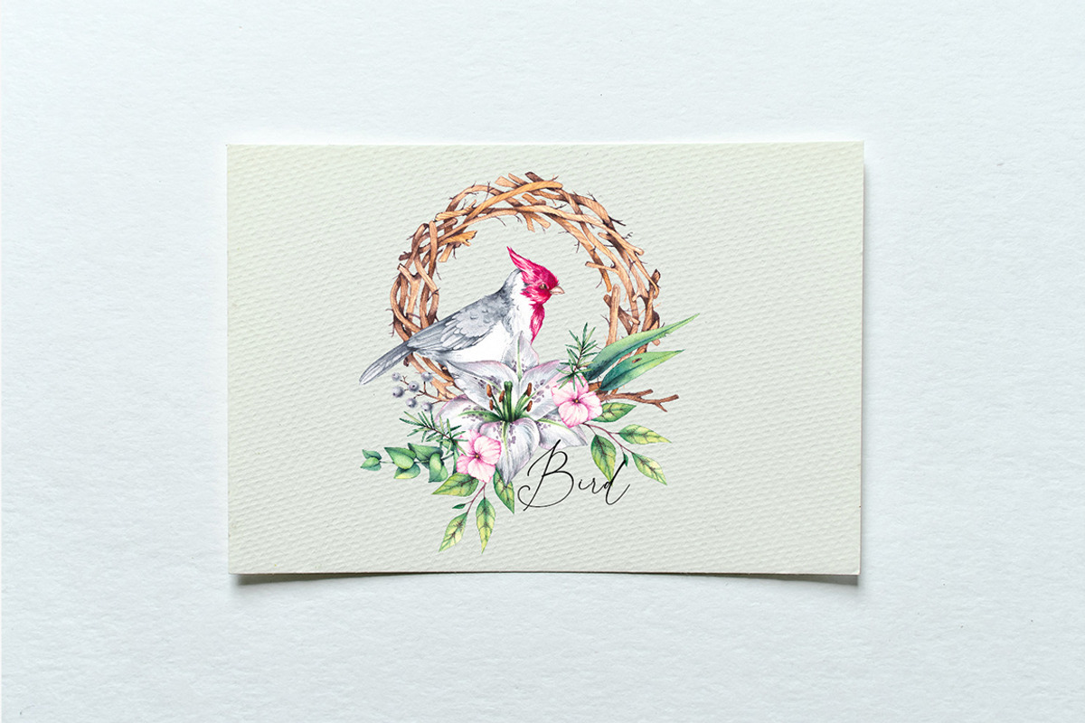 Birds in Bloom Watercolor Floral set, an Animal Illustration by SashaKondr (Photo 5 of 17)